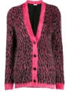 SAINT LAURENT BRUSHED LEOPARD-PRINT WOOL CARDIGAN