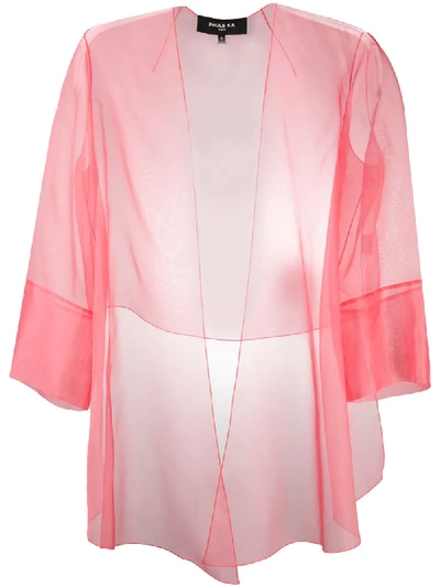 Paule Ka Asymmetric Sheer Blazer In Pink
