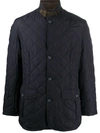 Barbour Quilted Button-front Jacket In Blue