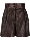 DOLCE & GABBANA PLEATED LEATHER SHORTS