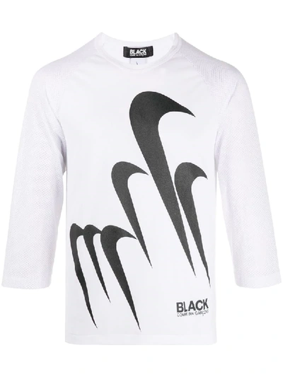 Black Comme Des Garçons X Nike Logo-printed T-shirt In White