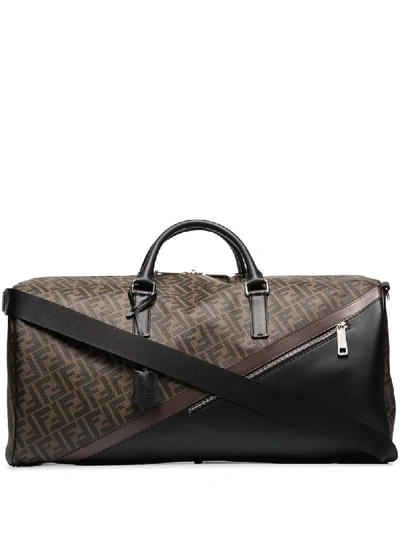 Fendi Brown Ff Logo Holdall Bag