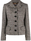 DOLCE & GABBANA CHECK FITTED JACKET