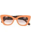 FENDI CAT EYE MONOGRAM PRINT SUNGLASSES