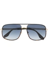 Marc Jacobs 470/s Aviator Frame Sunglasses In Gold Havana/ Dark Grey Grad