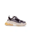 Balenciaga Triple S Leather And Mesh Trainers In Grigio