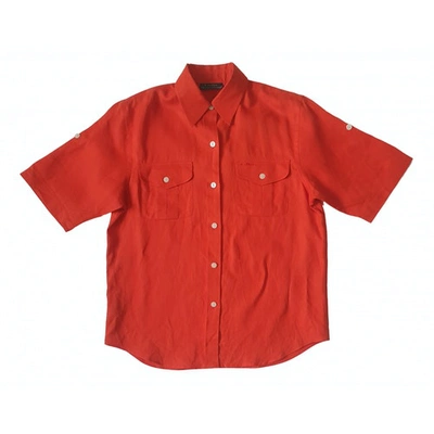 Pre-owned Lauren Ralph Lauren Linen Shirt In Orange
