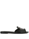 DOLCE & GABBANA LIZARD-EFFECT SLIP-ON SANDALS