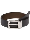 Prada Mens Black Reversible Saffiano Leather Belt In Black