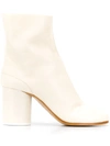 Maison Margiela Leather Ankle Boots In Beige