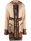 ETRO INTARSIA-KNIT HOODED CARDI-COAT