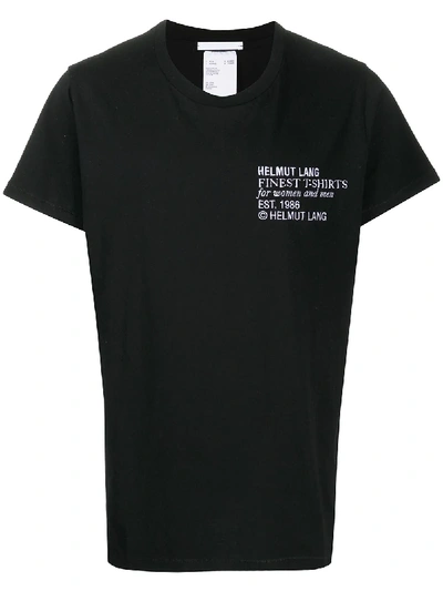 Helmut Lang Embroidered Crew Neck T-shirt In Black