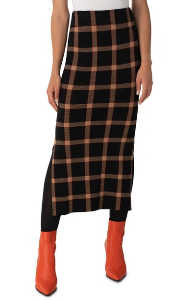 Akris Punto Intarsia Milano Wool Midi Pencil Skirt In Black Multi