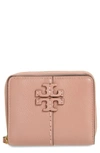 Tory Burch Mcgraw Bifold Leather Wallet In Pink Moon