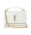 SAINT LAURENT Ysl Sunset Monogram Bag, White Croc