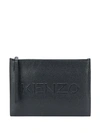 KENZO EMBOSSED-LOGO CLUTCH BAG