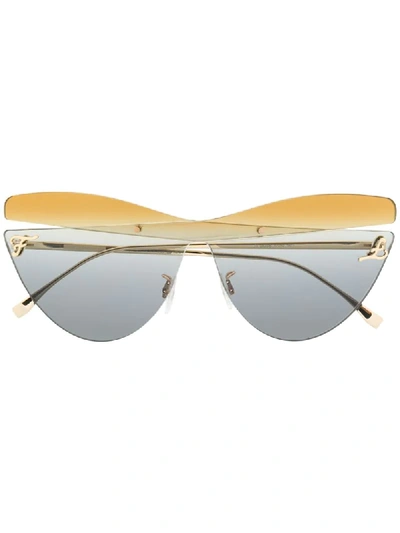 Fendi Gradient Lense Sunglasses In Greyhoney Shaded
