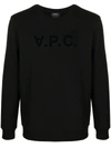 Apc Logo-print Crew-neck Sweatshirt In Black