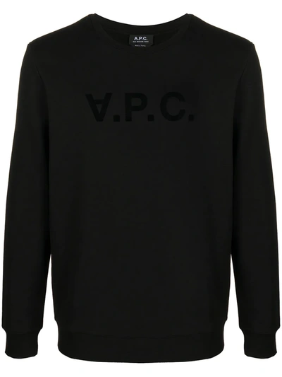 Apc Logo-print Crew-neck Sweatshirt In Black