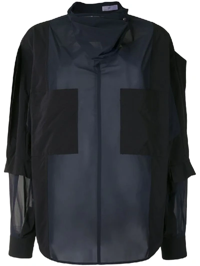 Toga Colour-block Oversized Blouse In Black