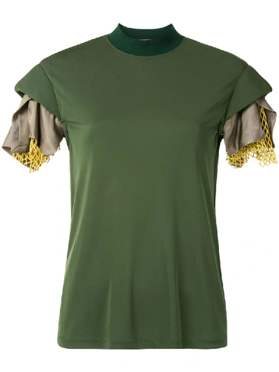 Toga Layered Sleeve Slim-fit T-shirt In Green