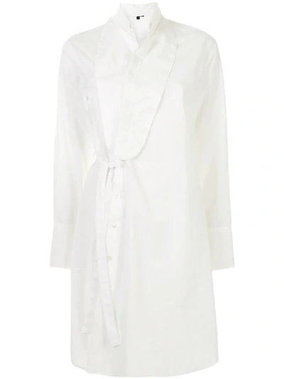 Ann Demeulemeester Poplin Wrap Dress In White