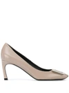 Roger Vivier 70mm Trompette Patent Leather Pumps In Beige