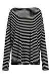 Allsaints Rita Stripe Top In Black/chalk