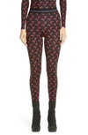 MARINE SERRE CRESCENT PRINT JERSEY LEGGINGS,P111ICONWFW21