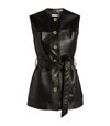 GUCCI BELTED LEATHER GILET,15798468