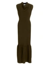 3.1 PHILLIP LIM MILITARY COWL-NECK RIBBED DRESS,400012875439