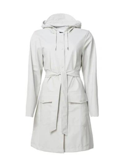 Rains Utility Belted Coat In Off White