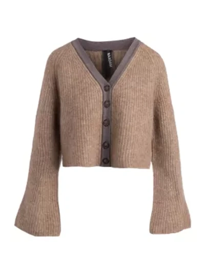 Naadam Bell-sleeve Cardigan In Mocha Brown