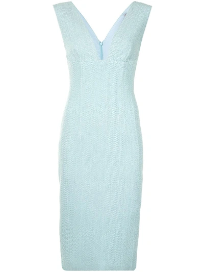 Manning Cartell V-neck Fitted Dress In Blue