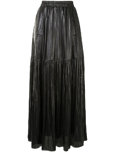 Manning Cartell Pleated Faux Leather Maxi Skirt In Black