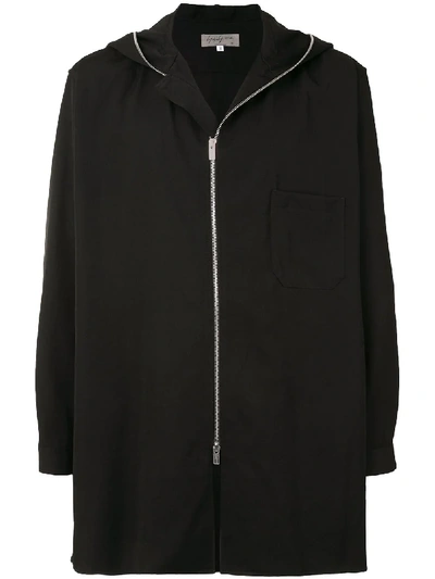 Yohji Yamamoto Oversized Zipped Hoodie In Black