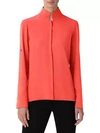 Akris Stand Collar Silk Blouse In Camelia