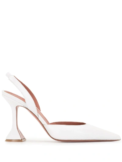 Amina Muaddi Sculpted Pointed-toe Pumps In White