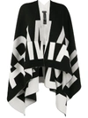 EMPORIO ARMANI INTARSIA-KNIT OPEN FRONT CAPE