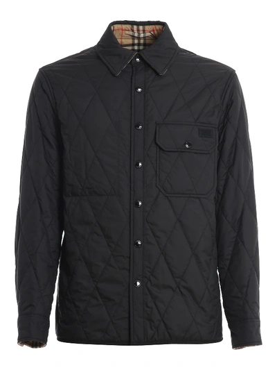 Burberry Reversible Vintage-check Shirt Jacket In Black