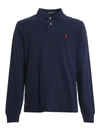 Polo Ralph Lauren Long-sleeve Stretch-cotton Polo Shirt In Dark Blue