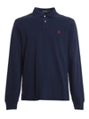 Polo Ralph Lauren Pony Embroidered Long-sleeved Polo Shirt In Dark Blue