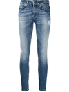 DONDUP DISTRESSED-EFFECT SLIM-FIT TROUSERS