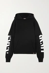AARMY LAYERED PRINTED COTTON-JERSEY HOODIE