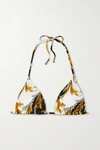 VERSACE DONNA PRINTED HALTERNECK TRIANGLE BIKINI TOP