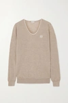 LOEWE EMBROIDERED CASHMERE AND COTTON-BLEND SWEATER