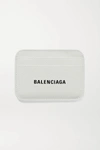 BALENCIAGA CASH PRINTED TEXTURED-LEATHER CARDHOLDER