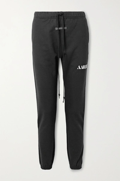 Aarmy + Fear Of God Cotton-jersey Track Trousers In Black