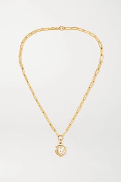 Foundrae Per Aspera Ad Astra 18-karat Gold Quartz Necklace