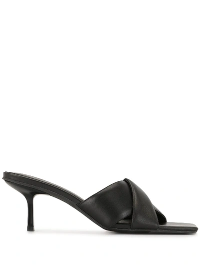 Manning Cartell Square-toe Leather Mules In Black